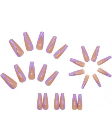 Press on Nails 3 Sets Purple French Fake Nail Pointed Long Artificail Nails Press-on Nails for Women Girls (Color : Purple) (Color : Purple) (Purple) - Buy Online on GoSupps.com
