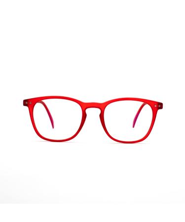 Muunel High Index Glasses 1.6 with Essilor AR Coating - Ultra-slim William Ultimate Thin Black Frame for Men Power Red -2.0 x