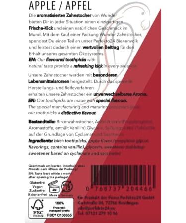 Wondered Toothpicks - Sugar-Free Vegan Apple Flavor - 3 Set Plastic-Free Chewing Gum - Fresh Breath & Smoking Cessation Aid - Buy Online on GoSupps.com