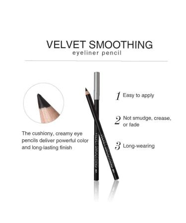 12 Pcs Natural Matte Eye Liner Pencils - Long Lasting Hypoallergenic & Soft Crayon Makeup - Black Eyeliner for International Shipping - Buy Online on GoSupps.com