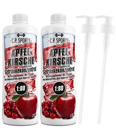 C.P. Sports Sugar-Free Beverage Syrup - Apple Cherry Vital Drink Concentrate (2L + 2 Pumps) | Mix with Water for Sports Hydration | Vitamins & Minerals - Buy Online on GoSupps.com