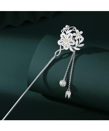 HangErFeng Silver Hairpin Hanfu Accessories Flower Butterfly Hairclip 604 - Buy Online on GoSupps.com