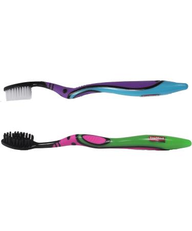 Top Med ETS Smokers Toothbrush Extra Hard & Charcoal Toothbrush - 2 Count | Ideal for Smokers & Oral Care - Buy Online on GoSupps.com