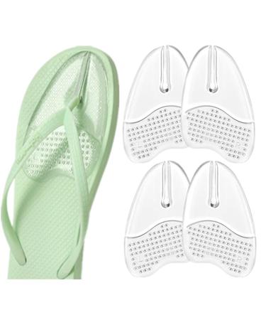 Gel Metatarsal Pads for Flip-Flops Ball of Foot Cushions Insoles for Thong Sandal Anti-Slip Forefoot Cushion Relieve Forefoot Pain for Women and Man (Clear 2 Pairs) 2 Pairs Clear