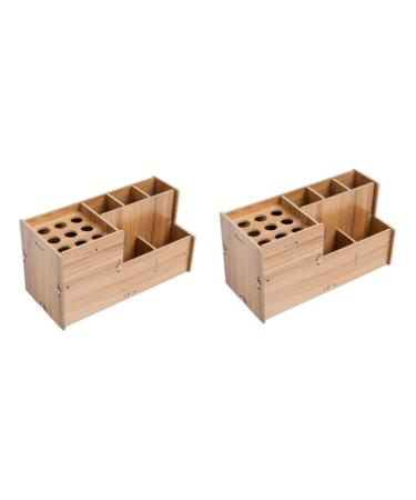 Minkissy 2st scissor socket hairdressing frame frame requirement hairdressing salon Storage case scissor frame Kamm storage box Storing box Hair shear stalls wooden