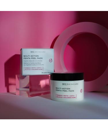 DCL Skincare Multi-Action Penta Peel | Renew Skin in 5 Mins | Gentle Acid Peel with Salicylic Mandelic & Hyaluronic Acids | 50 Pads for Resurfacing & Hydration - Buy Online on GoSupps.com