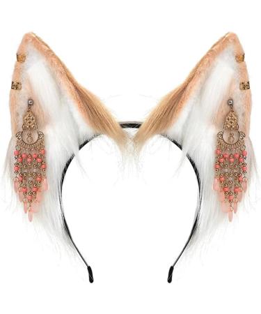 TQUXNGA Wolf Ear Cosplay Hair Hoop with Fringe Earring Woman Teens Headband for Live Broadcast Cartoon Carnivals Hairband 8 - Buy Online on GoSupps.com