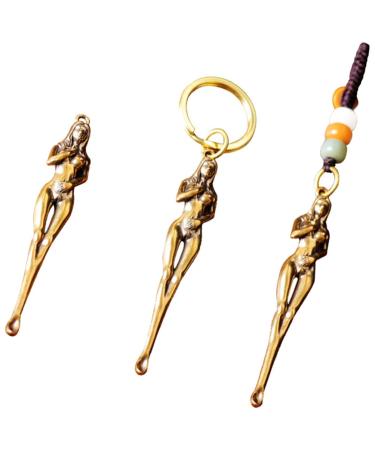 Car Decor Car Decor 3pcs Ear Wax Removal Tool Set Adult Ear Picks Mini Pendant Godness Ear Pickers Brass Earwax Remover Ear for Adult Ear Cleaner Ear Cleaner
