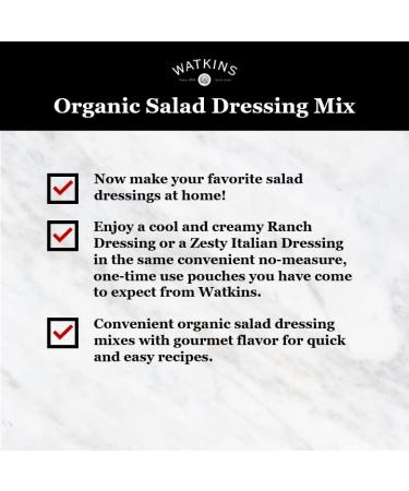 Organic Watkins Italian Salad Dressing Mix 0.85 oz (12-Pack) - Authentic Flavor in Convenient Packets - Buy Online on GoSupps.com
