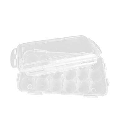 Hohopeti Box Plastic Serving Trays Egg Holder for Fridge Refriger Portable Egg Case Egg Tray Crisper Dumpling White 32x18cm