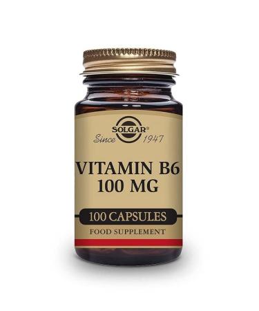 Solgar Vitamin B6 Vegetable Capsules, 100 mg, 100 Count - Buy Online on GoSupps.com