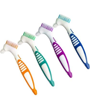 10 Pack Double-Sided Denture Cleaning Brushes - Multilayer False Teeth Brush Set (Multi-Colored) | International Shipping Available - Buy Online on GoSupps.com