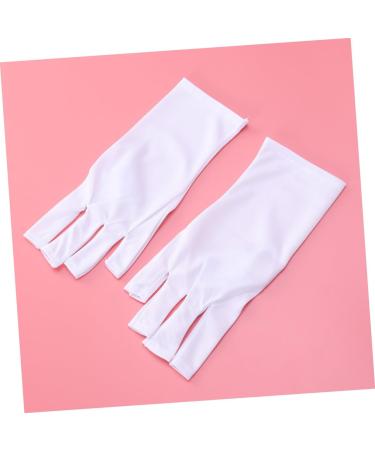 VINTORKY 1 Pair Manicure Glove Anti Uv Glove Half-Finger Gloves Nail Cotton Glove Silicone Ear Display Chinese Wooden Pillow Uv Shield Glove Anti-uv White - Buy Online on GoSupps.com