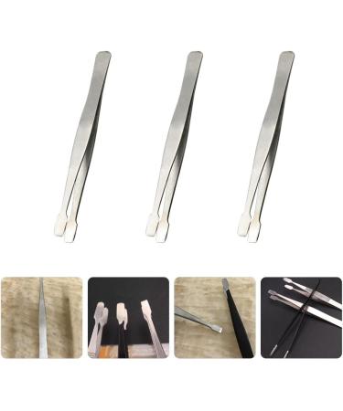 Exceart 3-Piece Stamp Tweezers Set | Eyelash Extension & Flat Pointed Tip Applicator | Silver Tool for Eyelash & Philately Collectors | International Shipping - Buy Online on GoSupps.com