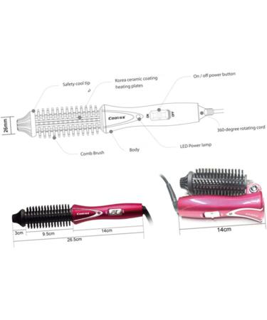Mobestech Hot Air Brush Curlers for Short Hair Ceramic Curling Iron Travel Curling Brush Hair Curler Ceramics Electric - Buy Online on GoSupps.com