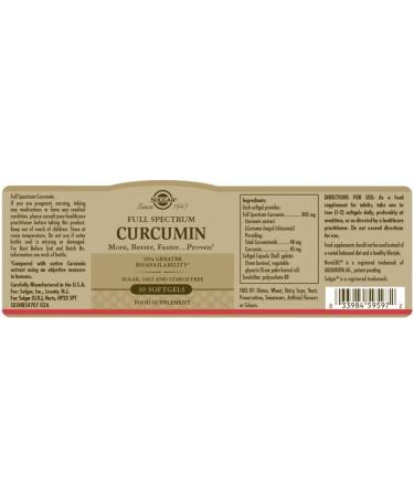 Solgar Full Spectrum Curcumin 30 Liquid Extract Softgels - Premium Turmeric Supplement - Buy Online on GoSupps.com