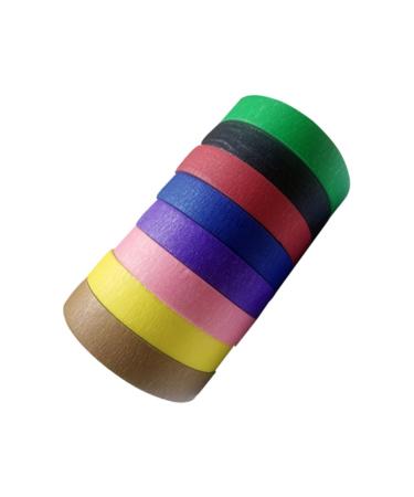 Healeved 6pcs Strong Sticky Wrinkle Paper Colored Tape Garage Door t Handle Container for Gardening Tools Butle Tape Round Grill Grate Adhesive Tape Spray Paint Color Separation Child