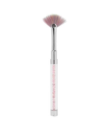 Fan-Shaped Nail Brush | Acrylic-Liner Removal Tool | Rhinestone Handle & Nylon Hair | Perfect for Nail Art & Manicure - Buy Online on GoSupps.com
