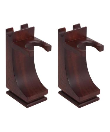 minkissy 2pcs Electric Shaver Shaving Stand Wooden Man Shaving