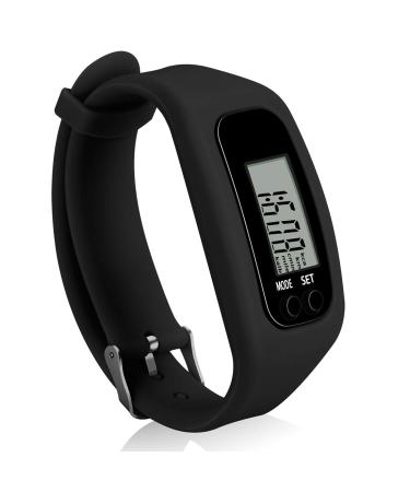 Bomxy Fitness Tracker Watch ,Simply Operation Walking Running Pedometer with Calorie Burning and Steps Counting Easy use Step Tracker Black-577ka