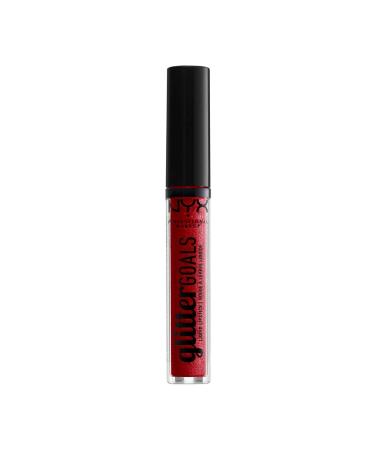NYX PROFESSIONAL MAKEUP Glitter Goals Liquid Lipstick - Cherry Quartz  Red With Magenta Glitter Cherry Quartz 0.1 Ounce (Pack of 1)