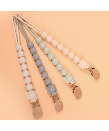 Kekafu Silicone Pacifier Clip for Baby Boys Girls - Beige Soothers Holder - Buy Online on GoSupps.com