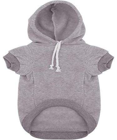 Izefia Dog Hooded Sweater - Warm Cotton Jacket for Small & Medium Dogs | Cozy Gray Pet Clothing - Buy Online on GoSupps.com