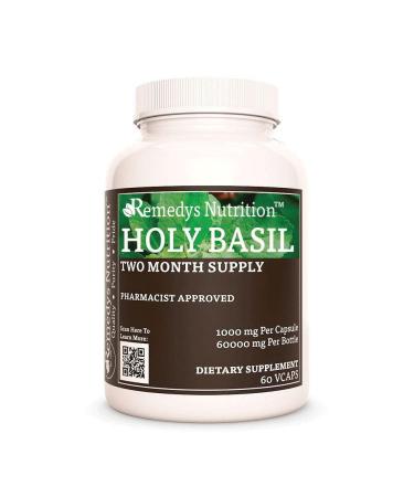 Remedy s Nutrition Holy Basil | 1 000 mg 60 Vegan Capsules Herbal Dietary Suplement | Two Month Supply