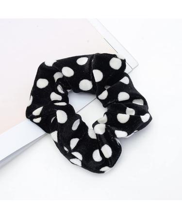 Hair Scrunchies Soft Satin Elastic Soft Hair Ties Scrunchy Hair Bands Ponytail Women Girls Lady Children Point Dot Scrunchy Wave Point - Buy Online on GoSupps.com