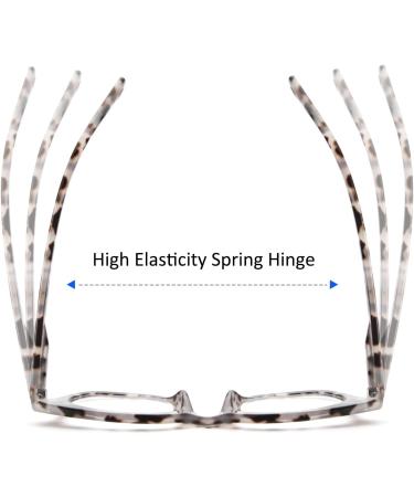Kokobin Oversized Anti-Blue Light Reading Glasses for Women - Stylish Gray Leopard Square Frame (3.5 Diopters) | Fashionable Computer Glasses - Buy Online on GoSupps.com