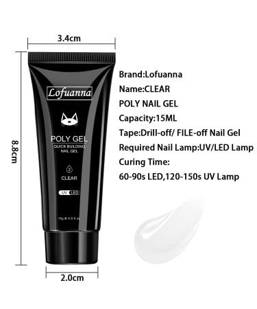 Buy Lofuanna Poly Gel 15ml - Fast-Building Acrylic Nail Extension Gel Set (3 Colors) - UV LED Soak Off Thickening Builder Gel for Perfect Nails - Buy Online on GoSupps.com