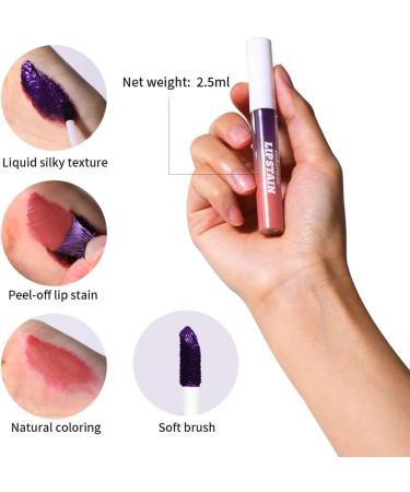 HOPHAT 3PCS Peel Off Lipstick Set Easy Peel & Reveal Lip Stain Waterproof Long Lasting Peel Off Mask Lip Gloss Lip Liner Makeup Beauty - Buy Online on GoSupps.com