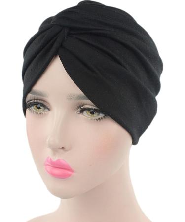 YFJH Chemo Sleep Turban Headwear Scarf Beanie Cap Hat for Cancer Patient Hair Loss - Black - Buy Online on GoSupps.com