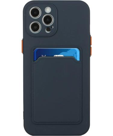 Tivenfezk Nadoli Silicone Case for iPhone 15 Pro Max - Ultra Thin Shockproof Scratch-Resistant Wallet TPU Cover with Credit Card Holder - Dark Blue - Buy Online on GoSupps.com