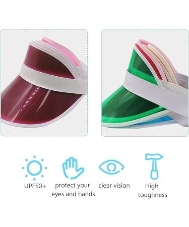 Uptvin Pack of 5 Unisex 80s Style Sun Visor Hats - Perfect for Summer Beach Parties & Outdoor Activities - Buy Online on GoSupps.com
