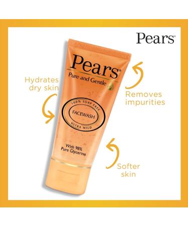 P.ear_s Pure & Gentle Daily Cleansing Facewash - Mild pH-Balancing Glycerine Cleanser | 100% Soap-Free - 60g - International Shipping Available - Buy Online on GoSupps.com