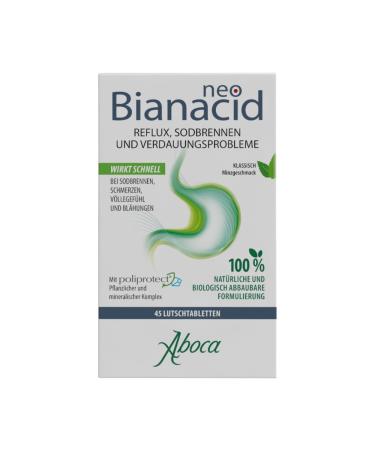 NeoBianacid Comprim s Pour le reflux l'acide gastrique les br lures d'estomac et les douleurs d'estomac Produit m dical naturel de Aboca go t menthe 45 St ck
