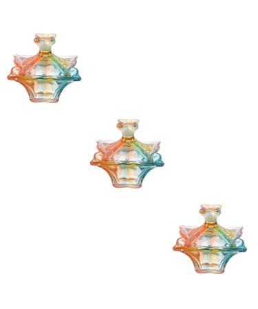POPETPOP 3 Pcs Nail Art Crystal Cup Acrylic Nail Dappen Dish Nail Art Cup Tool Manicure Cup Clear Plates Nail Crystal Bowl Nail Art Tools Powder Mini Plates Octagonal Cup 9.1x9cmx3pcs Assorted Colorx3pcs