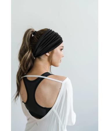 TERSE 2 Pack Boho Wide Headbands for Women - Black African Knotted Non Slip Hair Bands for Yoga, Gym, and Running - Buy Online on GoSupps.com