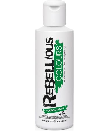Rebellious Colour Semi Permanent Hair Dye Conditioning vegan cruelty free direct hair colour application 300ml (Voodoo Green) - Buy Online on GoSupps.com