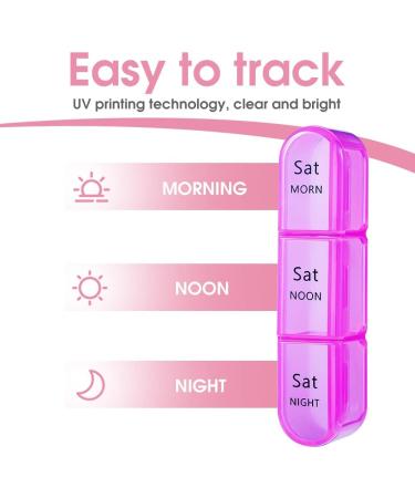 Zoolion Weekly Pill Box 7 Day, 3 Times a Day with Large Compartments - Pink - Buy Online on GoSupps.com