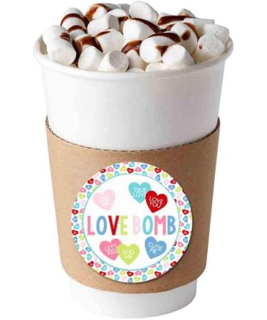 Valentine's Day Love Bomb Candy Heart Hot Cocoa Bomb Sticker Labels - Set of 40 Circle Stickers by AmandaCreation - Buy Online on GoSupps.com