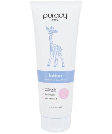 Puracy Organic Baby Lotion, Organic Eczema Moisturizer for Infants and Newborns, Natural Kids Body Lotion for Sensitive Skin, Gentle Calming Lavender & Grapefruit Essential Oils, 8 Ounce 8 Ounce (Pack of 1)