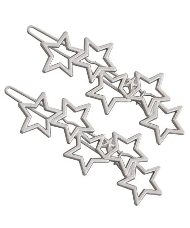 Set of 2 Silver Star Hair Clips - Stylish Hair Accessories for Women | Perfect Hairpins & Clamps - Buy Online on GoSupps.com
