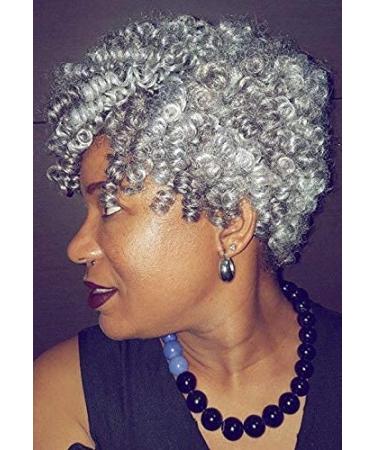 MIMAN 10 Inch Short Saniya Curls Crochet Hair 5-Packs, Black Mix Grey - Synthetic Braiding Hair for Black Women - Buy Online on GoSupps.com