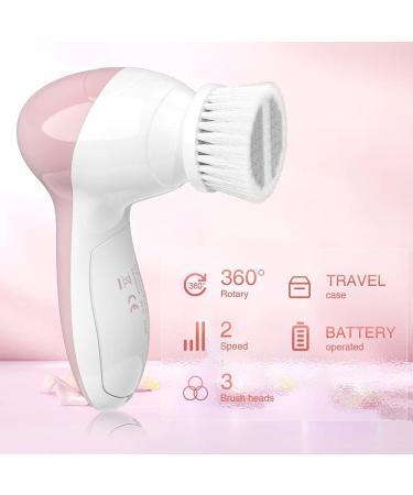 TOUCHBeauty Facial Cleansing Brush Set | 3 Brush Heads for Gentle Cleansing, Deep Scrubbing, and Massaging | AG-0525A Pink - Buy Online on GoSupps.com