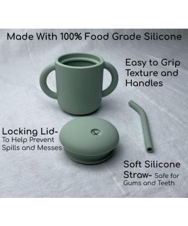 Jane and Kate 2-Pack Food Grade Silicone Training Cup and Straw | 5oz Spill Proof - 6 Months+ | Green & Blue - Buy Online on GoSupps.com