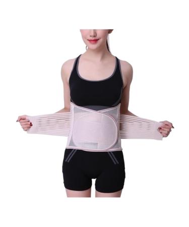 Back Support Back Brace Lumbar Support Lower Back Brace Double Pull Back Support Belt Breathable Posture Corrector Adjustable Back Support Belt(Pink X-Large) X-Large Pink