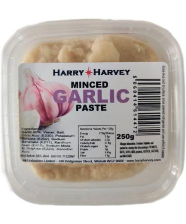 Harry Harvey Minced Garlic Paste 250g - Ready-to-Use Crushed Puree - Buy Online on GoSupps.com