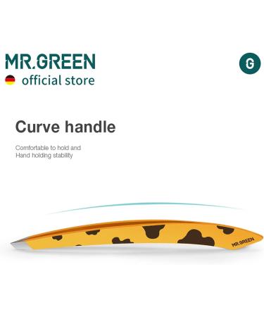 MR.GREEN Curve Handle Eyebrows Tweezers - Professional Stainless Steel Beauty Clip for Fine Hair Removal in Light Yellow - Buy Online on GoSupps.com